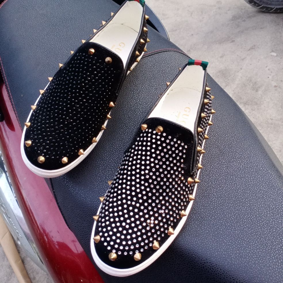 ẢNH THẬT giầy lười nam G.C guccciii đinh đính đá hàng đẹp MS RB000223