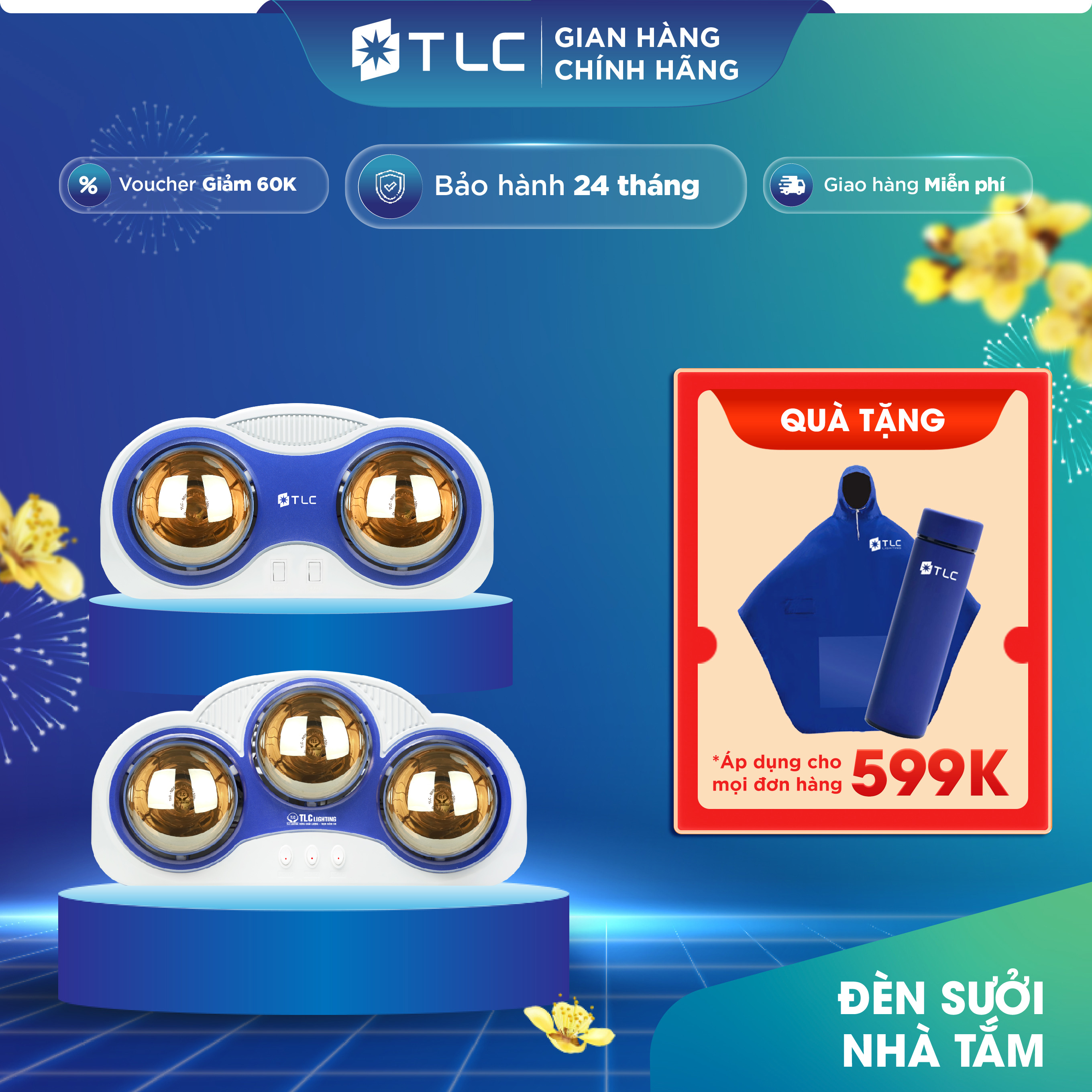 Đèn Sưởi Nhà Tắm Bóng Vàng TLC LIGHTING Bảo Vệ Mắt Cho Trẻ Nhỏ & Người Cao Tuổi