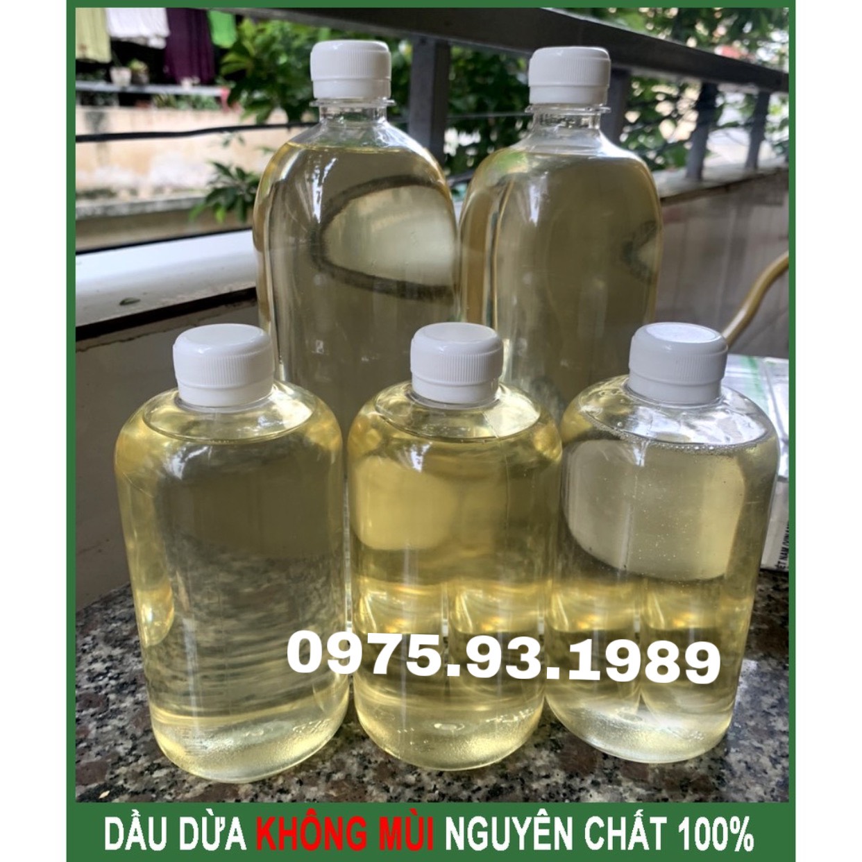 1 LÍT - Dầu Dừa Bến Tre Không Mùi  nguyên chất 100% ( Massge dưỡng tóc chống rạn bà bầu chống hăm cho bé)