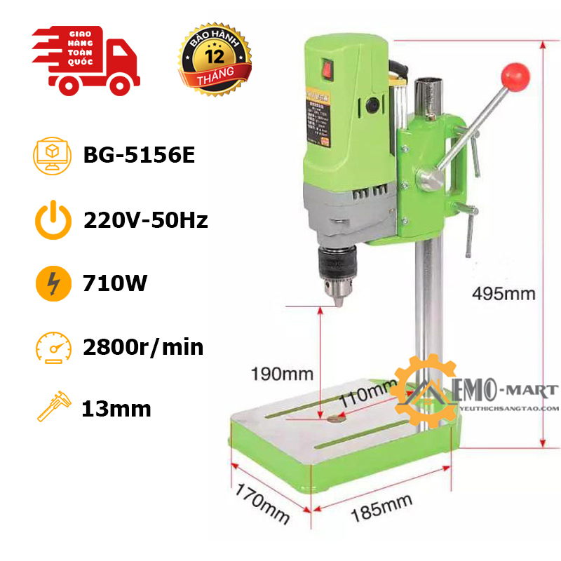 Máy khoan bàn miniq 710w bg-5156e - hàng chính hãng - bảo hành 12 tháng