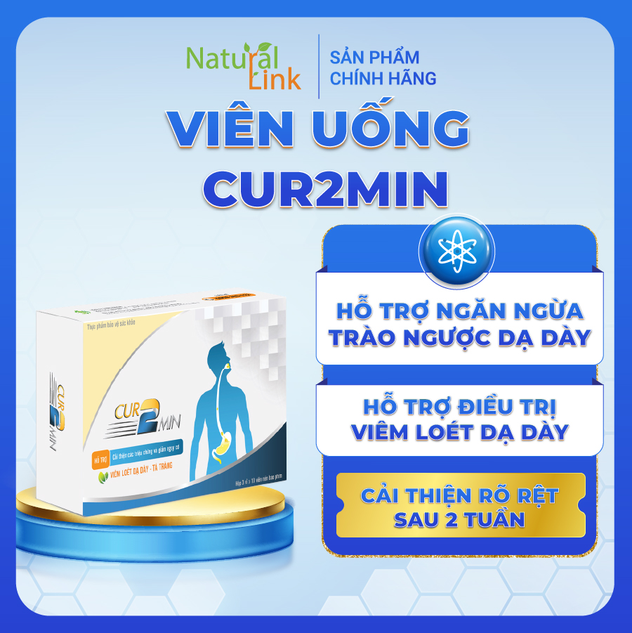 Viên nghệ Cur2min - Cải thiện trào ngược dạ dày sau 7 ngày