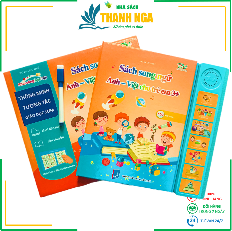 Sách nói Điện tử Song ngữ Anh - Việt cho trẻ em 3+, Sách điện tử đa chức năng giáo dục sớm