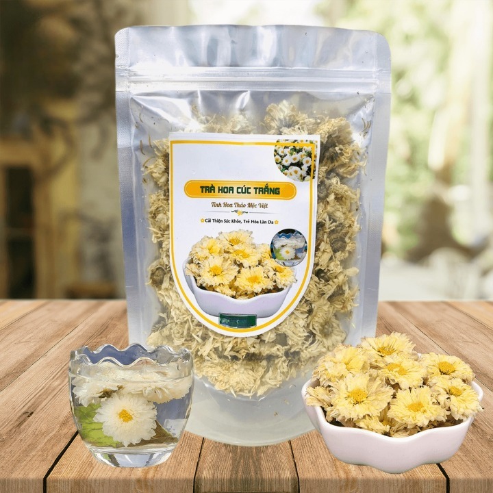 Trà hoa cúc trắng 100gr ngủ ngon, ổn định huyết áp, giảm stress, thanh nhiệt, giải độc