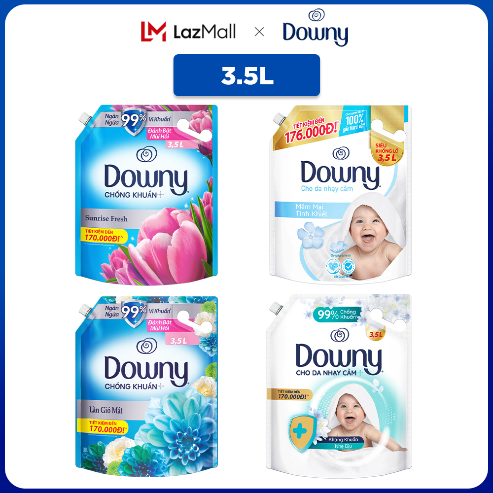 Nước Xả Vải DOWNY Nhiều Mùi Hương Túi 3.5L