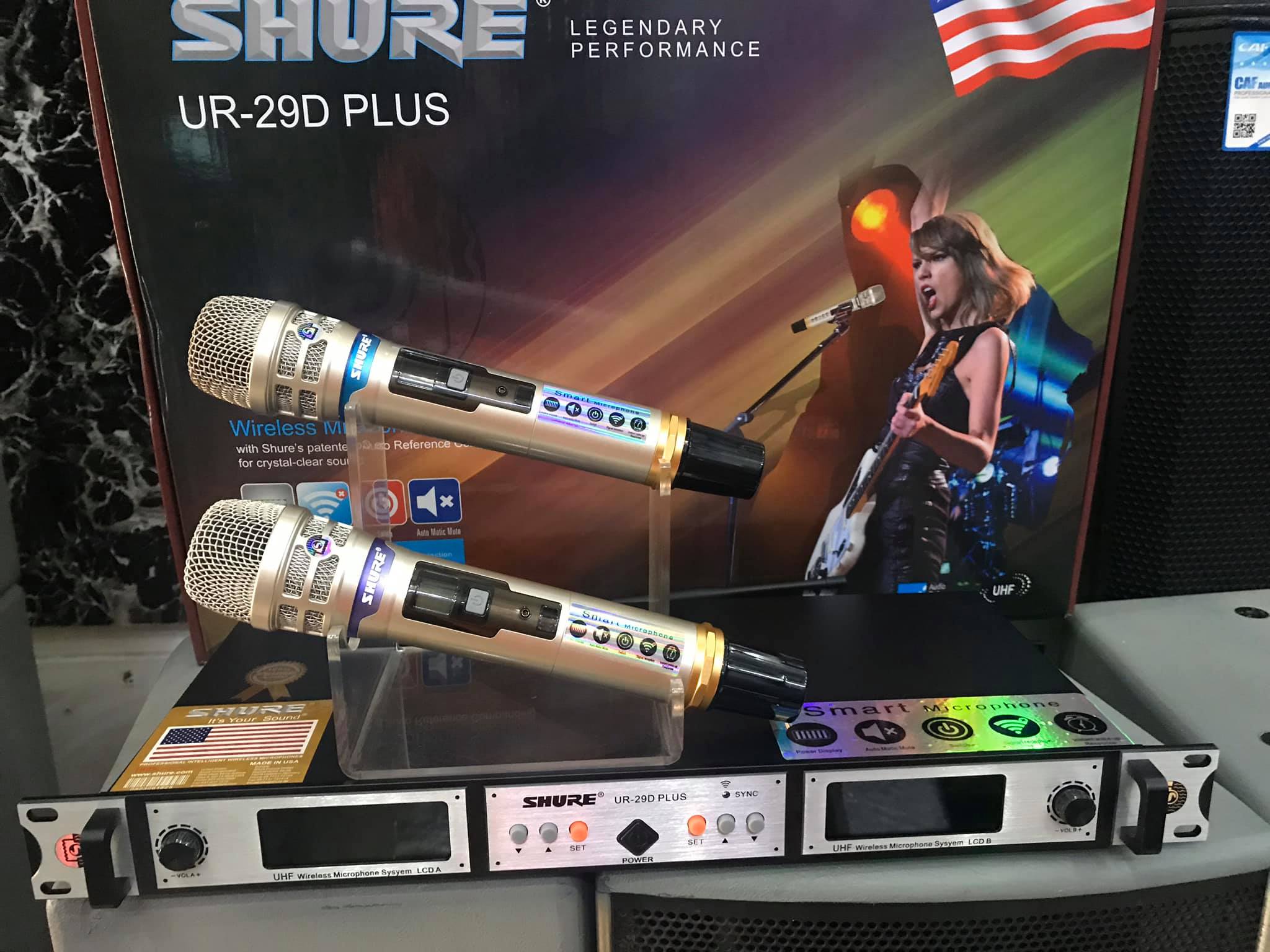 [HCM]Micro Shure UR29D Plus - Micro Không Dây 4 Râu Chấ t Lượng Loại 1