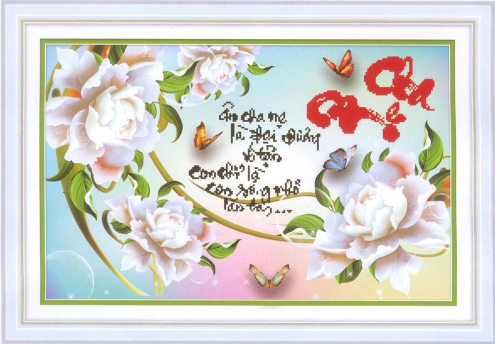 Tranh thêu chữ thập cha mẹ dlh-223083