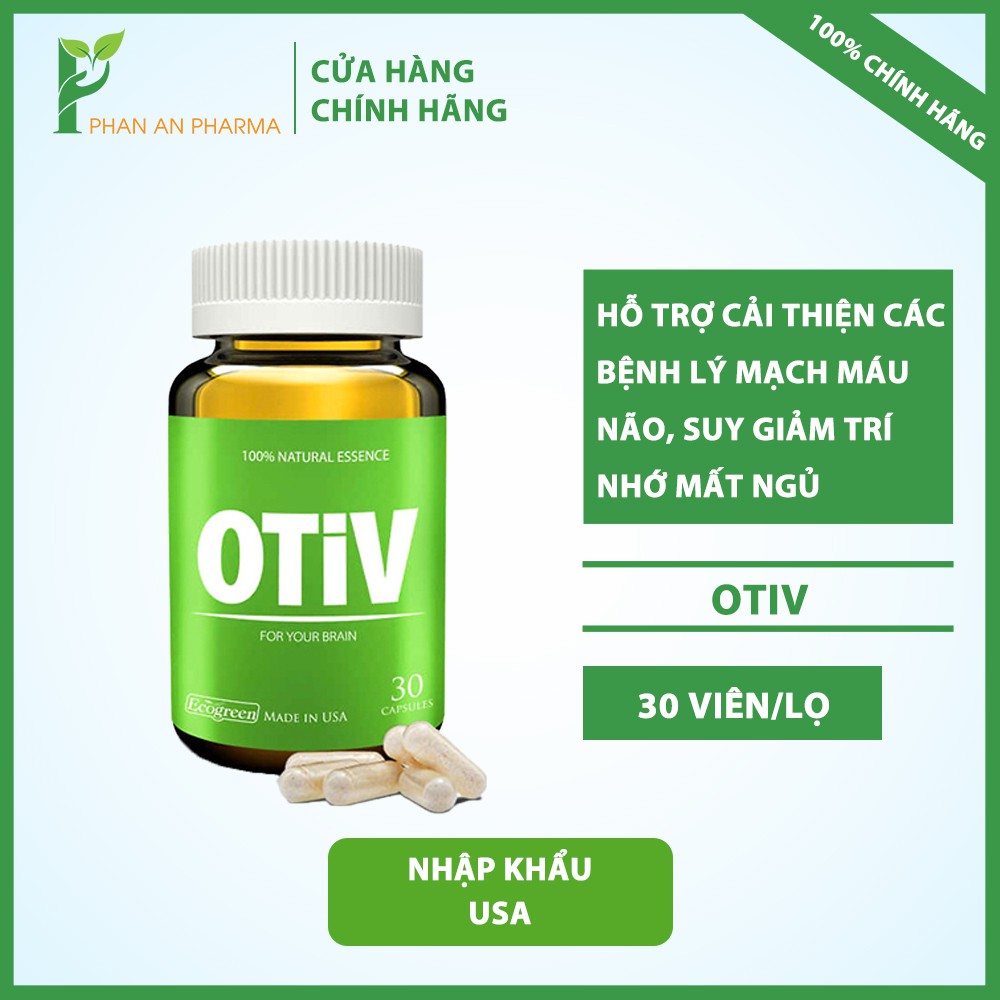 Otiv - Hỗ trợ cải thiện các bệnh lý mạch máu não suy giảm trí nhớ mất ngủ - CN195
