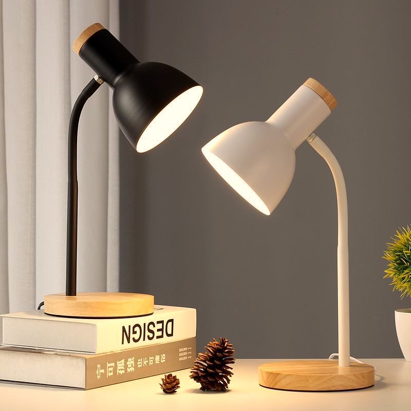 Đèn bàn học đế gỗ, đèn LED để bàn làm việc đọc sách, đèn trang trí phòng ngủ, phòng làm việc