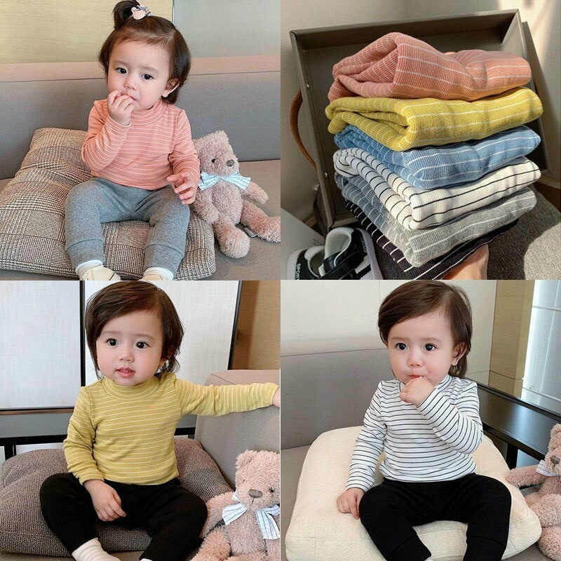 Áo len tăm, lên gân k.woo theo phong cách hàn quốc, cổ 3 phân xuất hàn k.woo cực đẹp cho bé trai/ bé gái từ 3-18kg