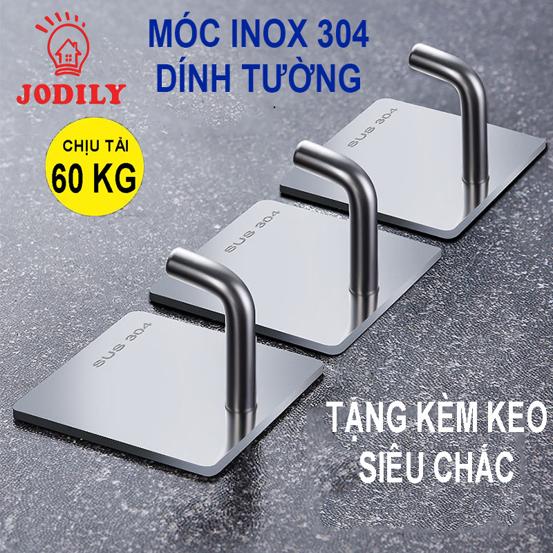 Móc INOX 304 Treo Đồ nặng treo thớt nồi niêu INOX 304 CHỐNG NƯỚC CHỐNG RỈ Dán Tường Gạch Men Kính