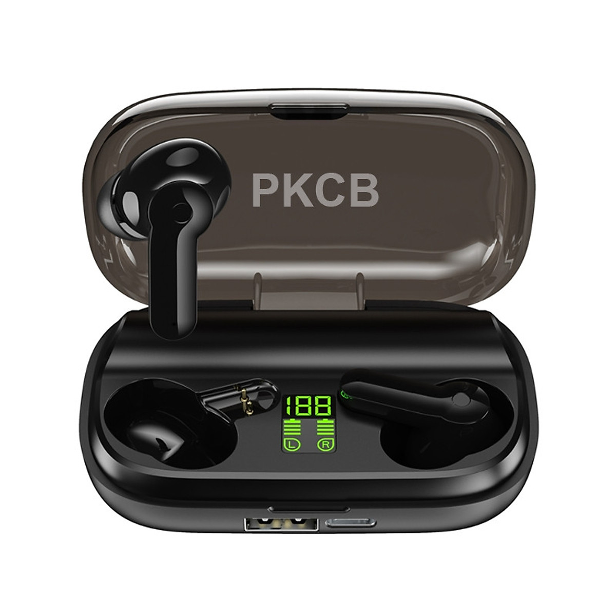 Tai nghe bluetooth nhét tai không dây Màn hình LED âm thanh nổi Tai nghe Bluetooth TWS PKCB267 - Hàng Chính Hãng