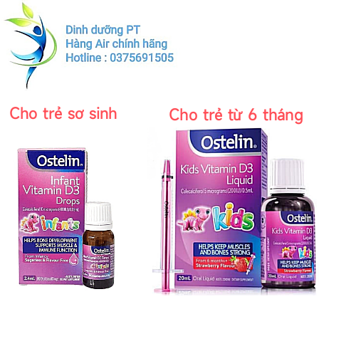 Vitamin D3 cho bé,Ostelin Vitamin D3 Drops 2,4ml bổ sung cho bé từ sơ sinh .