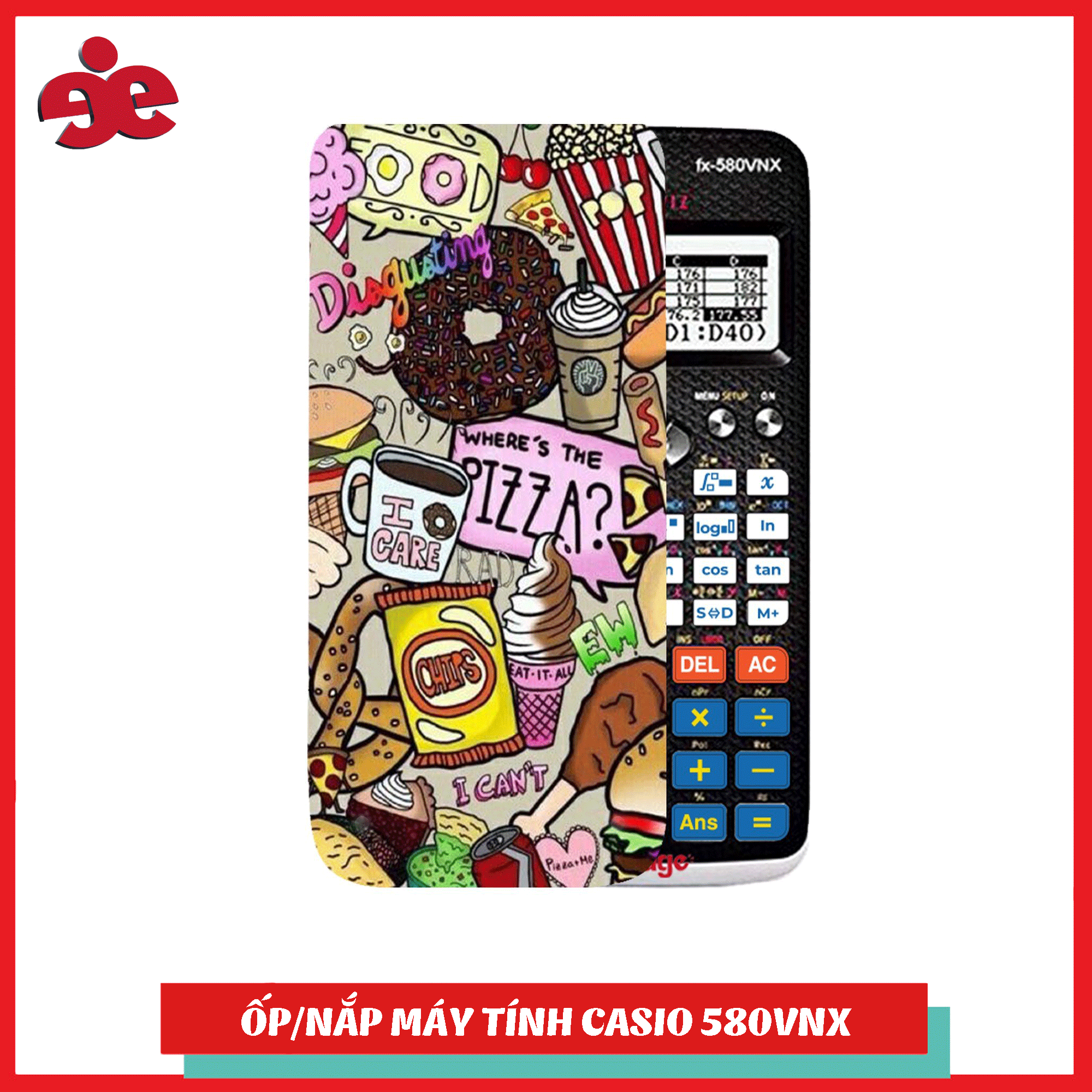 ỐP máy tính Casiofx 580 ảnh đồ ăn  2020