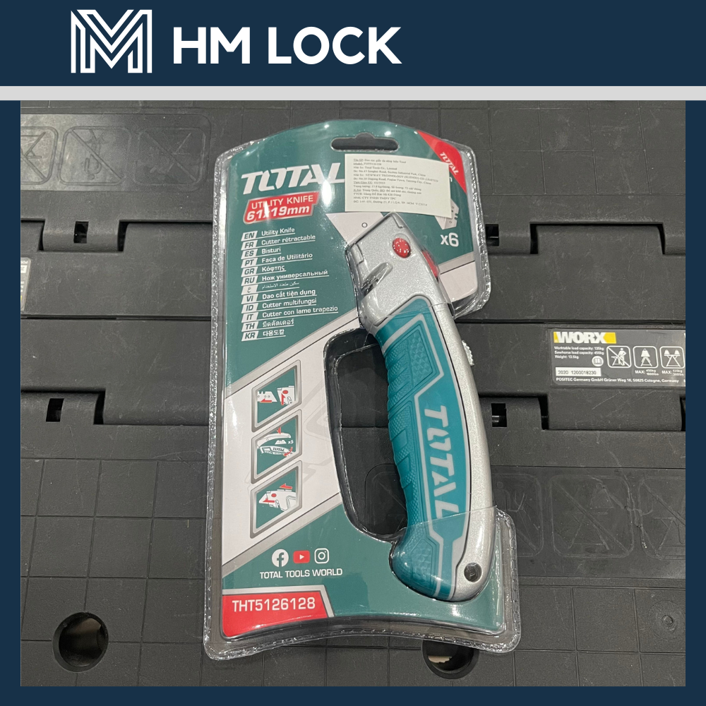 61x19mm dao rọc giấy đa năng total - tặng 6 lưỡi - hàng chính hãng - tht5126128 - hm lock