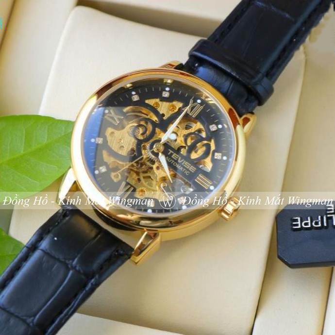 Đồng hồ nam máy cơ dây da Tevise chạy full kim automatic , chống xước - chống nước , full box, Bảo hành 3 năm Không có đánh giá