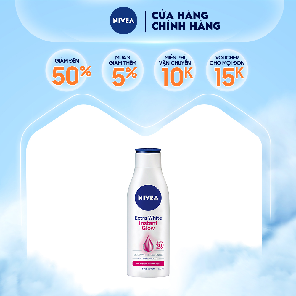 Sữa Dưỡng Thể Giúp Săn Da và Dưỡng Trắng Nivea Instant White Firming Body Lotion SPF30 PA++ 200ml - 88322