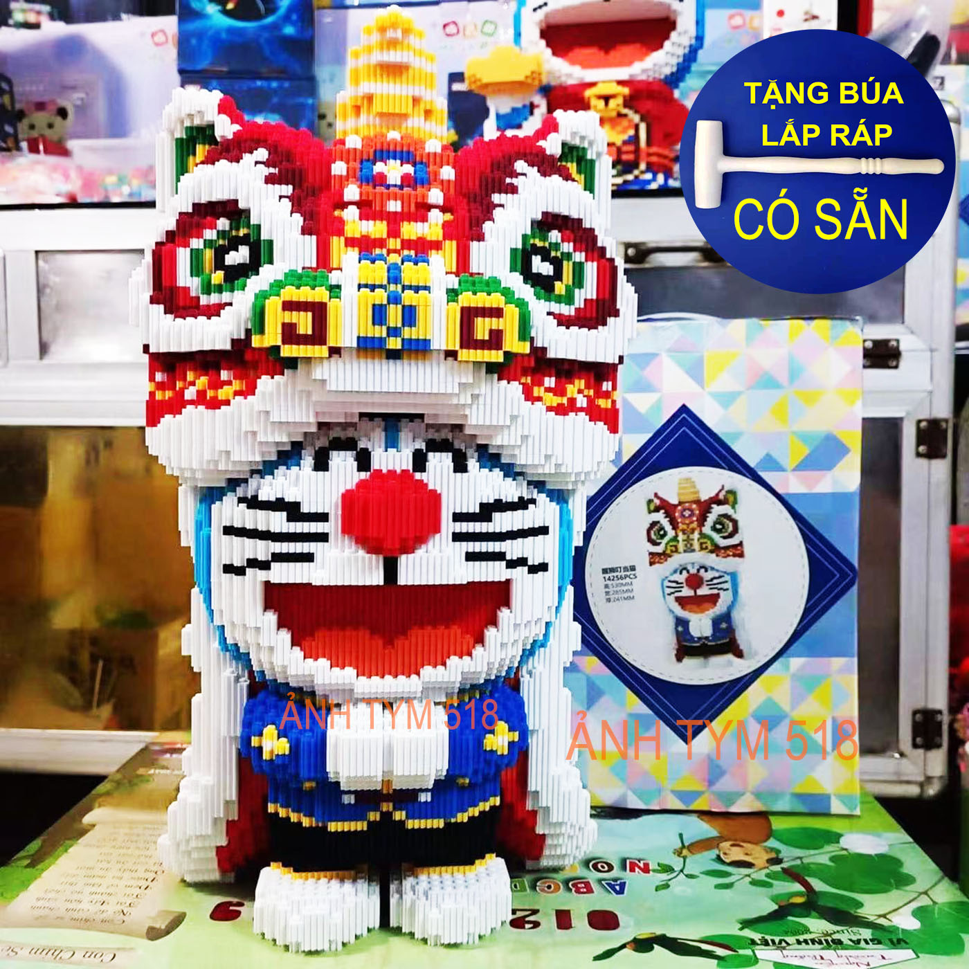 Xếp hình le go lego doremon đô rê mon kỳ lân 53cm xinz đồ chơi xếp hình nano 3d cho bé chuẩn mẫu