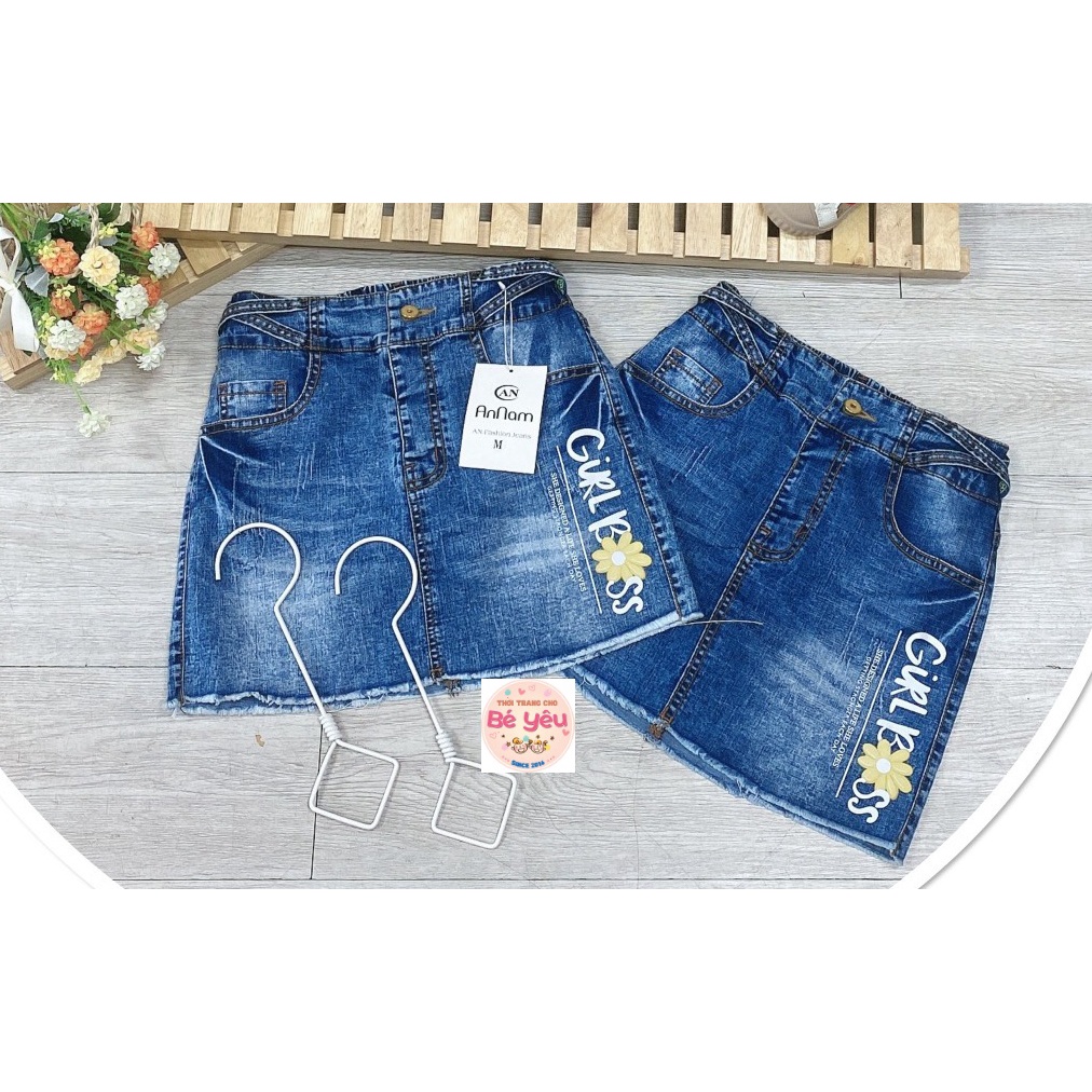 Váy jean bé gái cực xinh cho bé 25-46kg