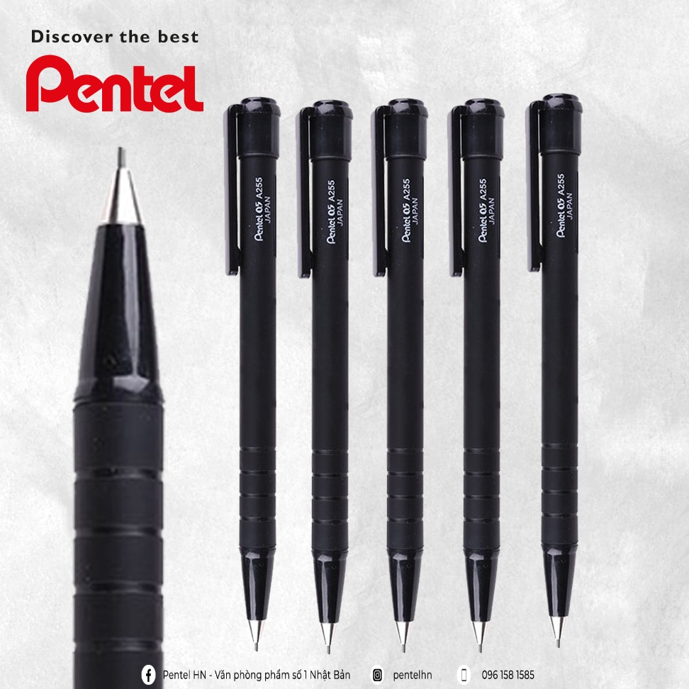 Bút Chì Kim Bấm Pentel A255 Ngòi 0.5Mm Tiện Lợi - Nhập Khẩu Từ Nhật Bản