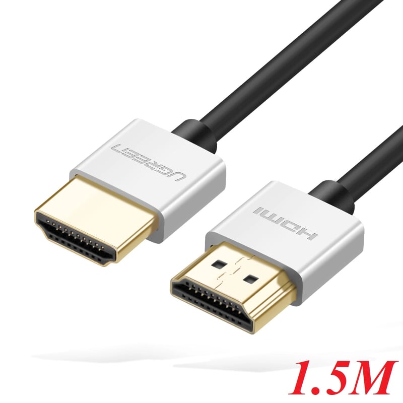 Ugreen 30477 1.5m màu bạc cáp tín hiệu hdmi chuẩn 2.0 sợi siêu nhỏ cao cấp hd117