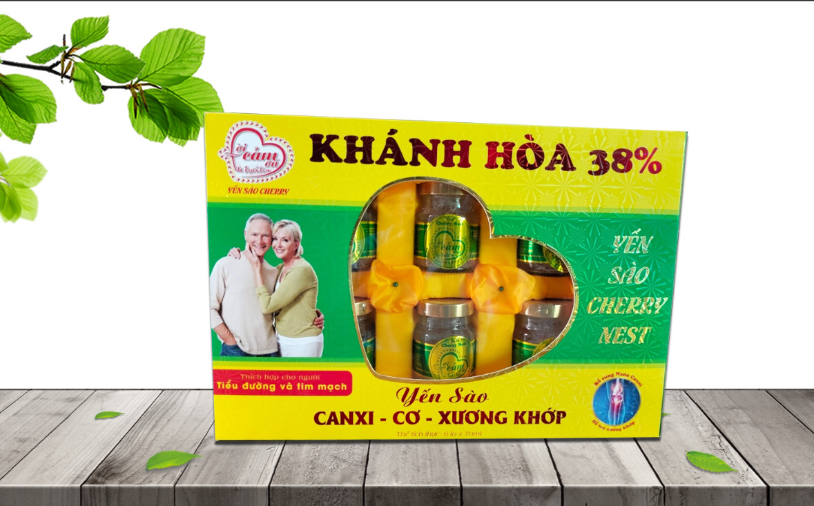 Yến sào cherry nest dành cho tiểu đường 38% tổ yến