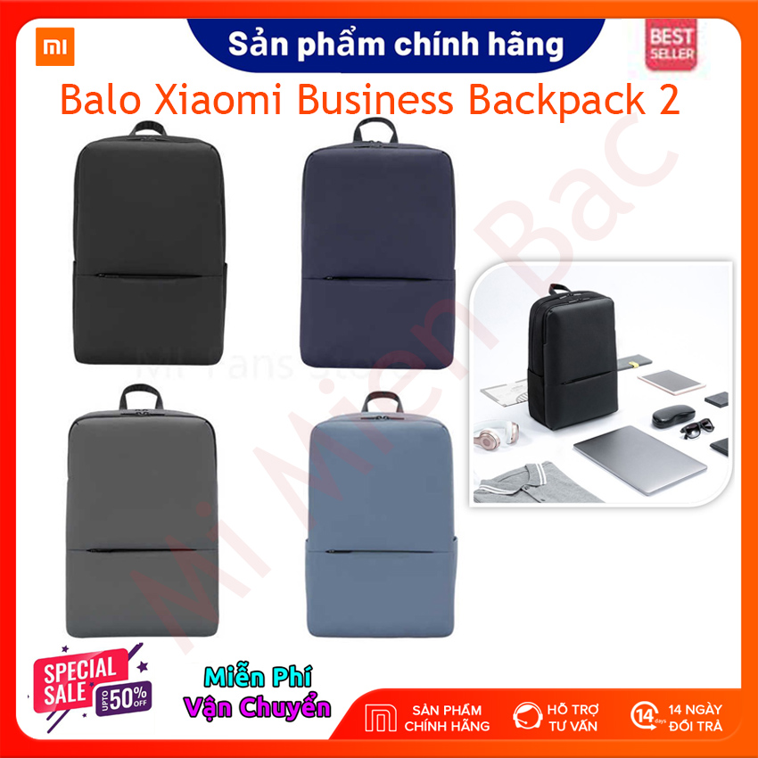 Balo doanh nhân xiaomi, ba lô laptop chống nước xiaomi business backpack gen 2, tặng tai nghe iphone – chính hãng xiaomi – mi miền bắc