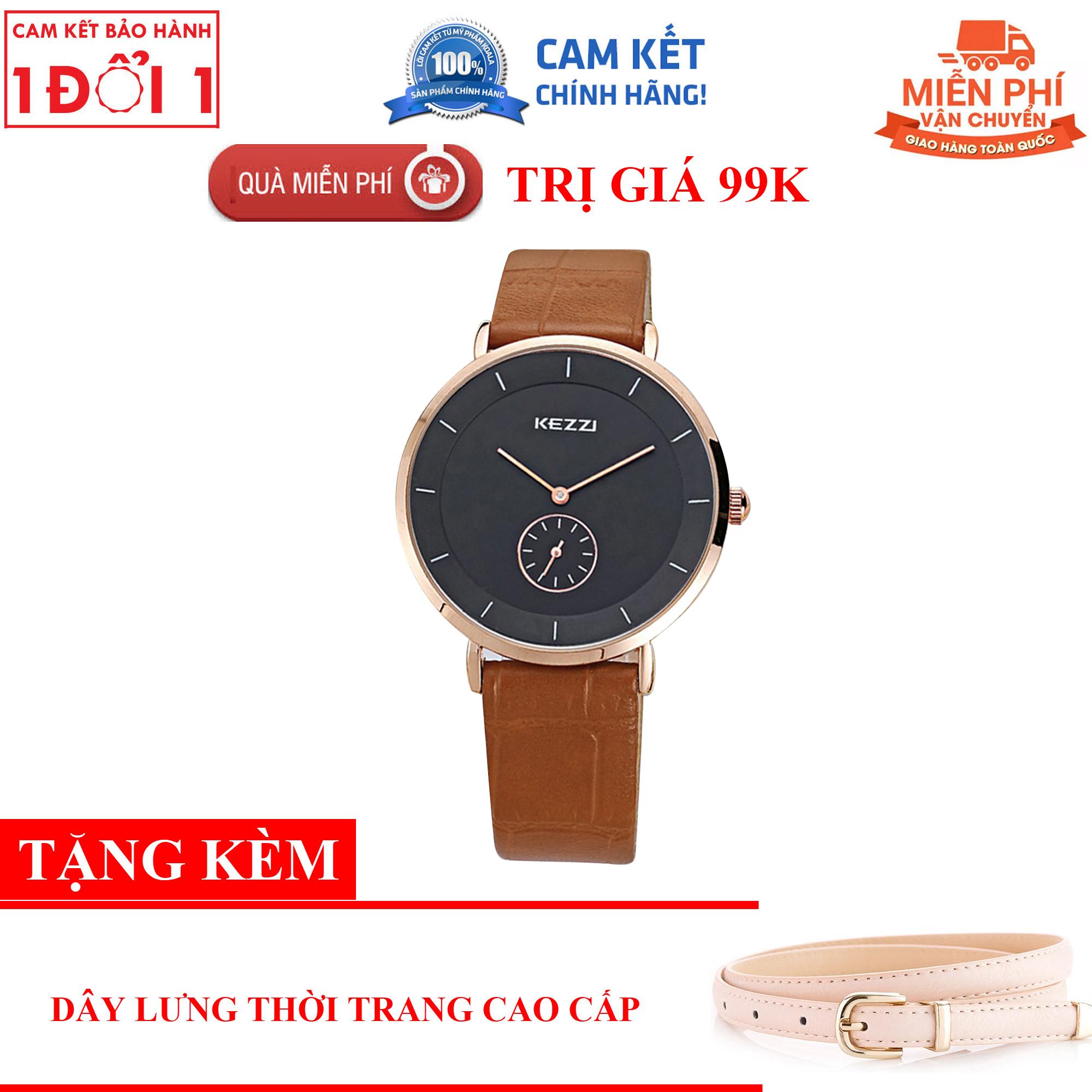 [MẠI DZÔ - TẶNG THĂT LƯNG THỜI TRANG 99K] ĐỒNG HỒ NỮ KEZZI K1080 DÂY DA CAO CẤP - ĐỒNG HỒ THỜi TRANG PHONG CÁCH HÀN QUỐC - ĐỒNG HỒ THỜI TRANG CÔNG SỞ - FULL BOX - BẢO HÀNH 1 NĂM