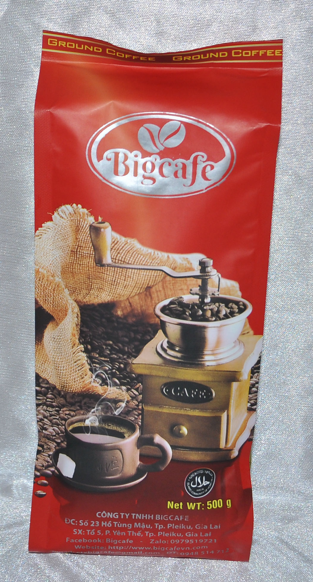 Cà phê rang xay nguyên chất 100% Robusta Bigcafe 500gr