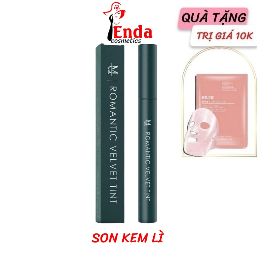 Son kem lì romantic velvet tint mqskin chất son có dưỡng son rất mềm môi, nhẹ môi, làm môi căng mọng mùi hương nhẹ nhàng