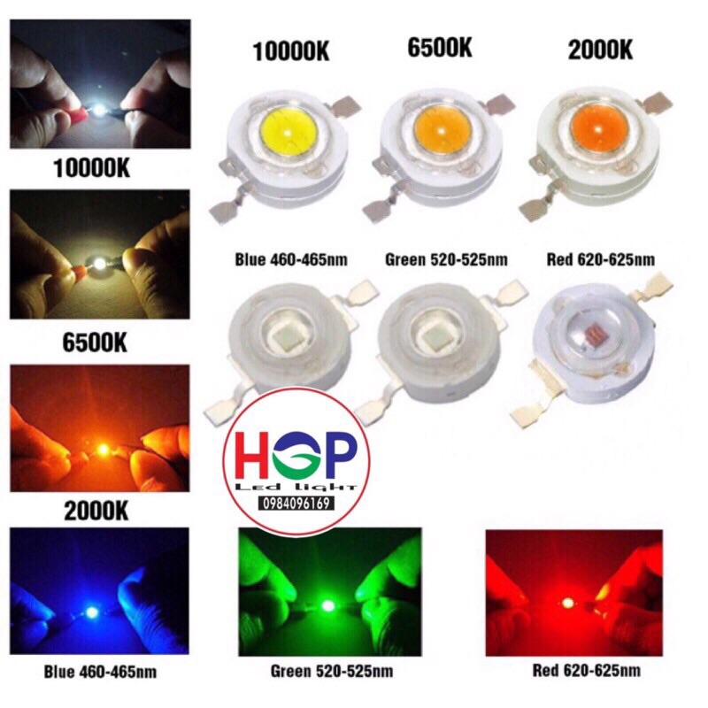 Led luxeon Epistar 1w đủ các màu