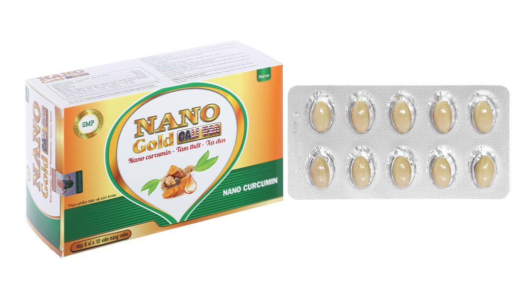Nano Gold New Cali USA hỗ trợ giảm viêm loét dạ dày hộp 60 viên