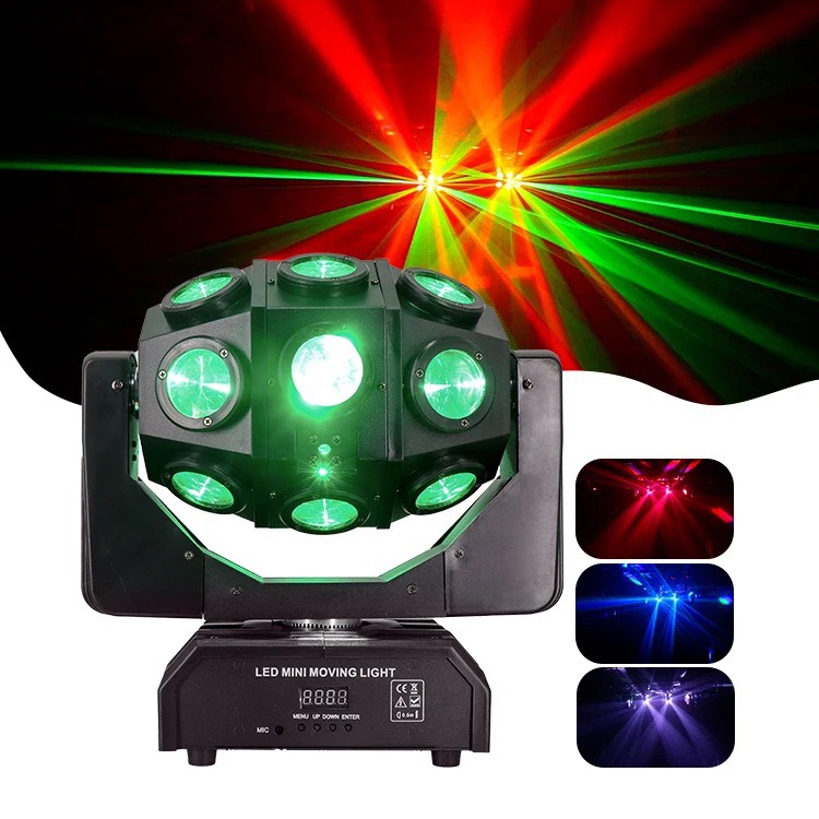 Đèn moving 18 mắt+ laser - đèn sân khấu dùng cho vũ trường quán bar kakaoke....