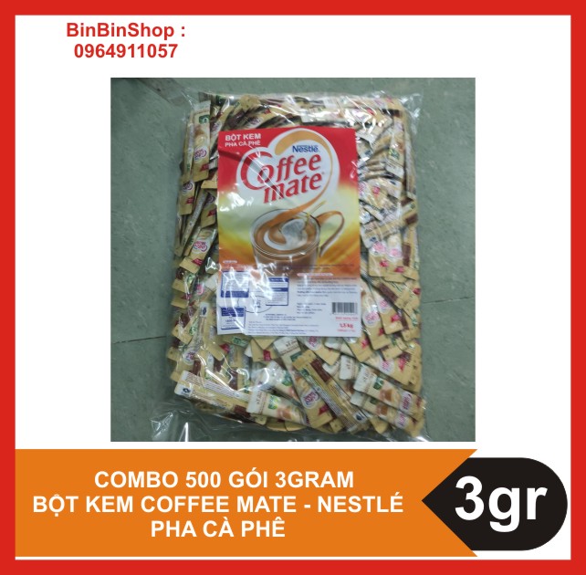 Combo 500 gói bột kem coffee mate 3gram