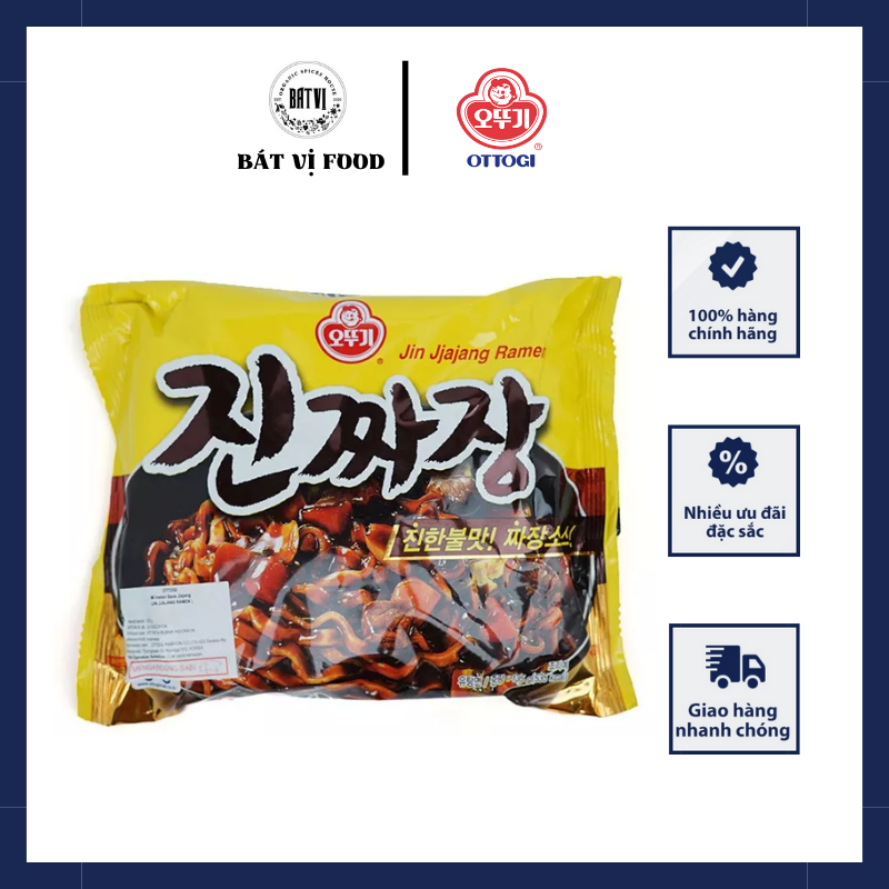 Mì sốt tương đen Jin Jjajang Ottogi Hàn Quốc gói 135g