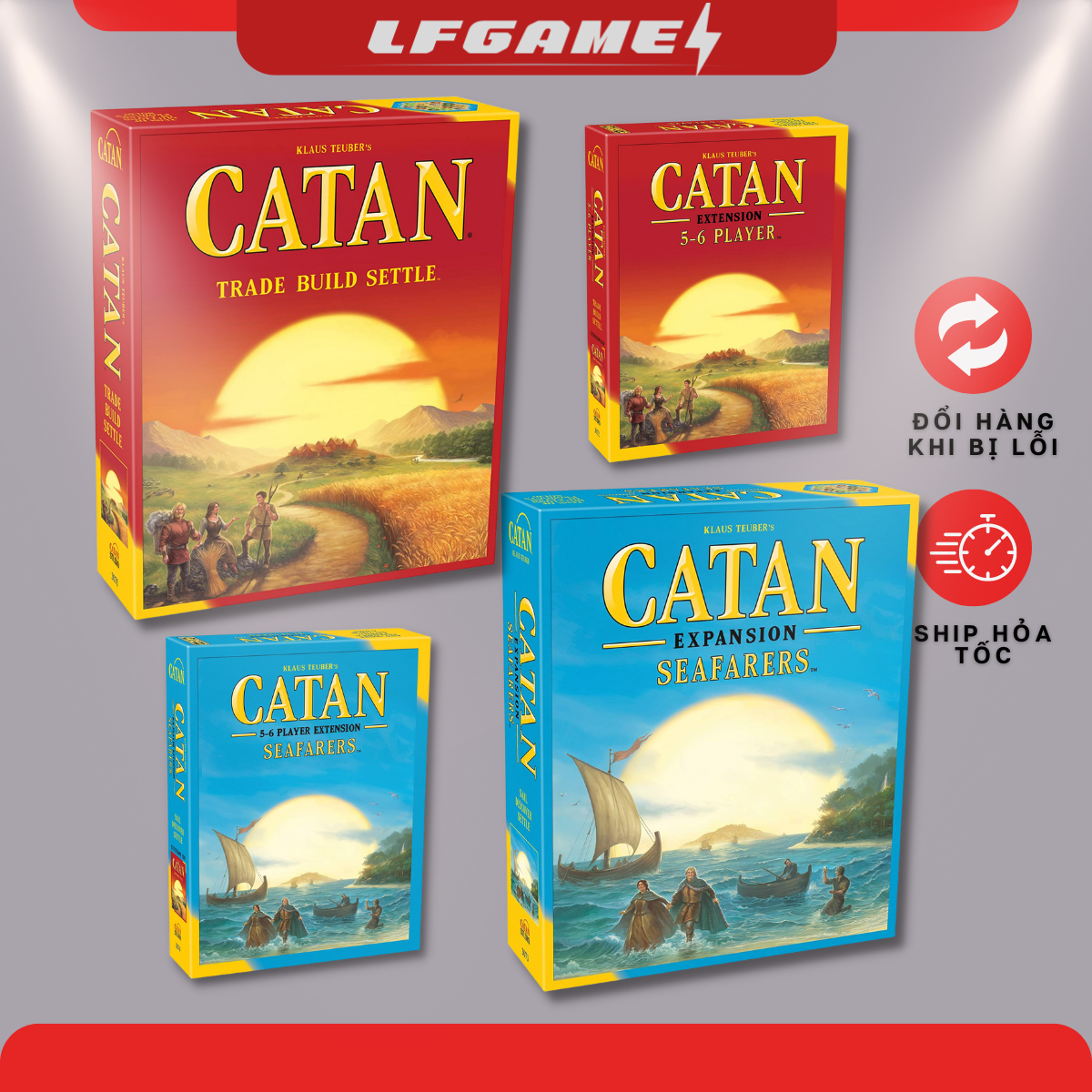 [Bản Cao Cấp] Bộ Trò Chơi Boardgame CATAN Bản Mở Rộng Expansion Seafarers CATAN Extension The Settlers of CATAN