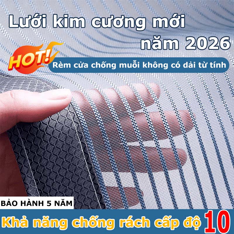 Rèm cửa từ tính Chống Muỗi,màn chống muỗi, Làm dày và mã hóa,lưới chặn kiến ba khoang tự đóng kín