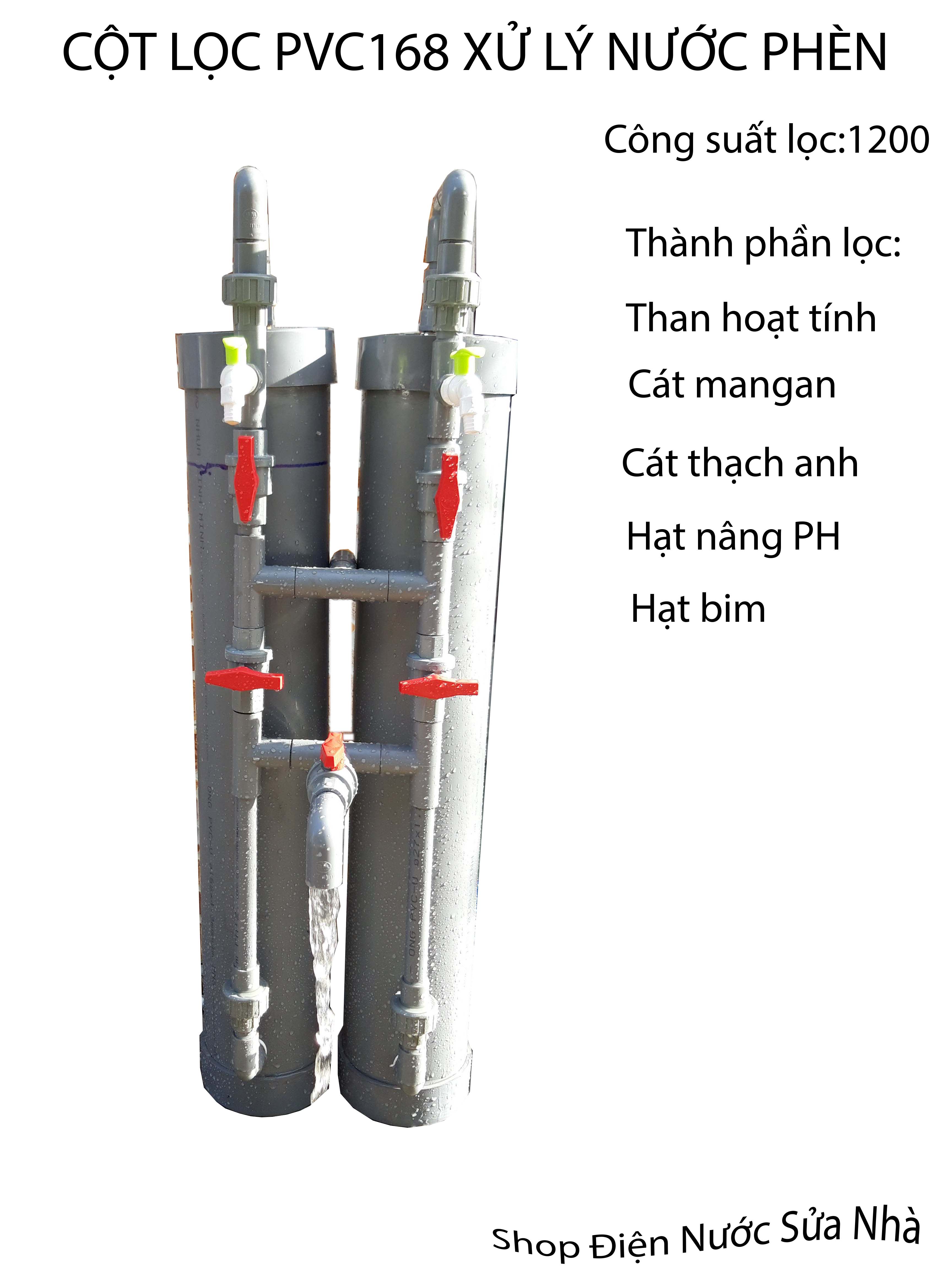 [HCM]Cột lọc nước PVC168 XỬ LÝ PHÈN GIẾNG KHOAN SP Shop Điện nước Sửa Nhà