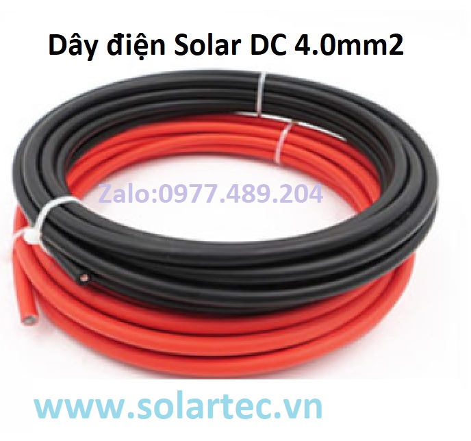 Dây điện DC 4mm2 chuyen dung cho dien nang luong mat troi - Cuộn 5m, 10m