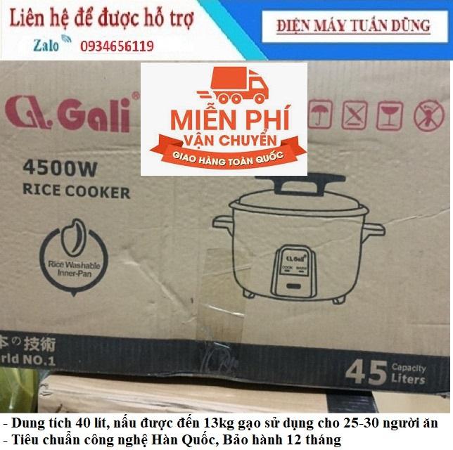 Nồi Cơm Điện Công Nghiệp Gali 4500W 40L, nồi cơm điện uy tín, chất lượng, bảo hành 12 tháng