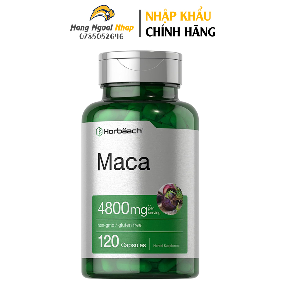 [Date 2027] Viên Uống Tăng Cường Sinh Lý Nam Horbaach Maca 4800mg 120 Viên Mỹ