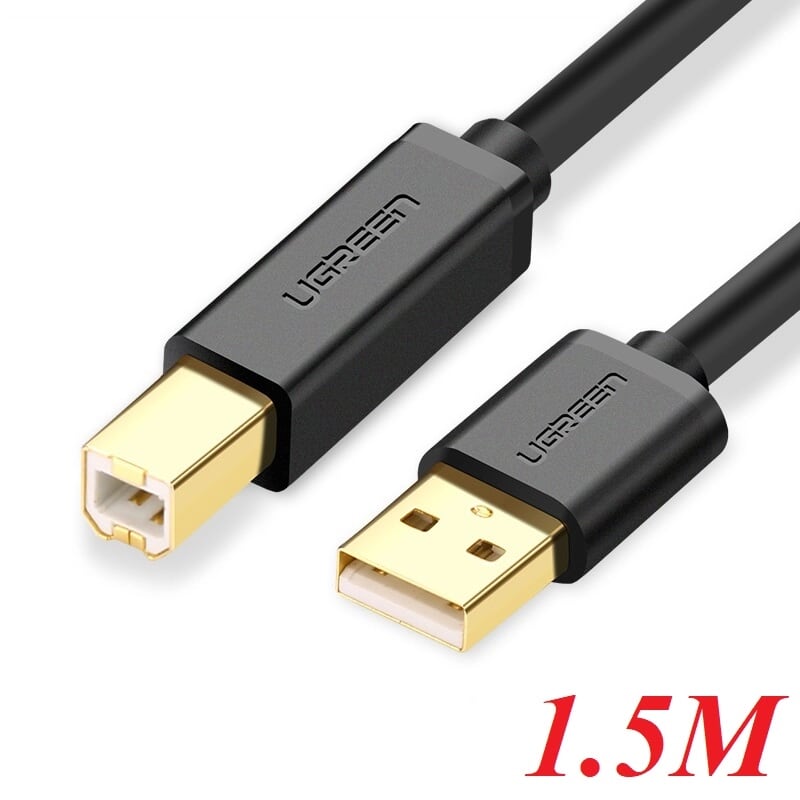 Ugreen 10350 1.5m màu đen cáp usb 2.0 sang usb b máy in đầu mạ vàng us135