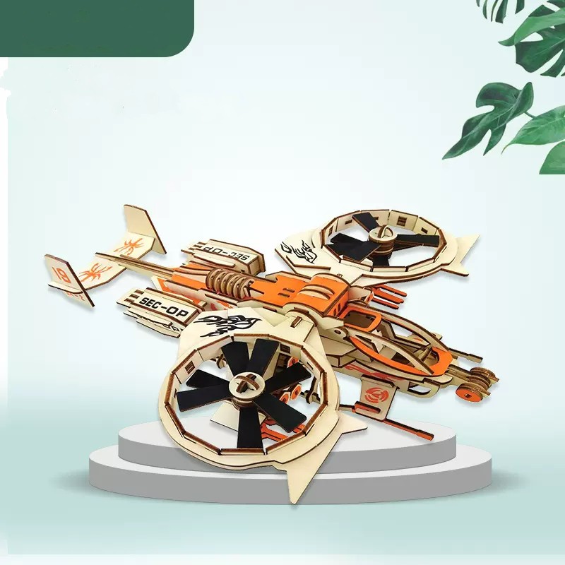 Đồ chơi lắp ráp máy bay ghỗ mô hình 3d ,Lắp ráp mô hình máy bay chiến đấu MB07