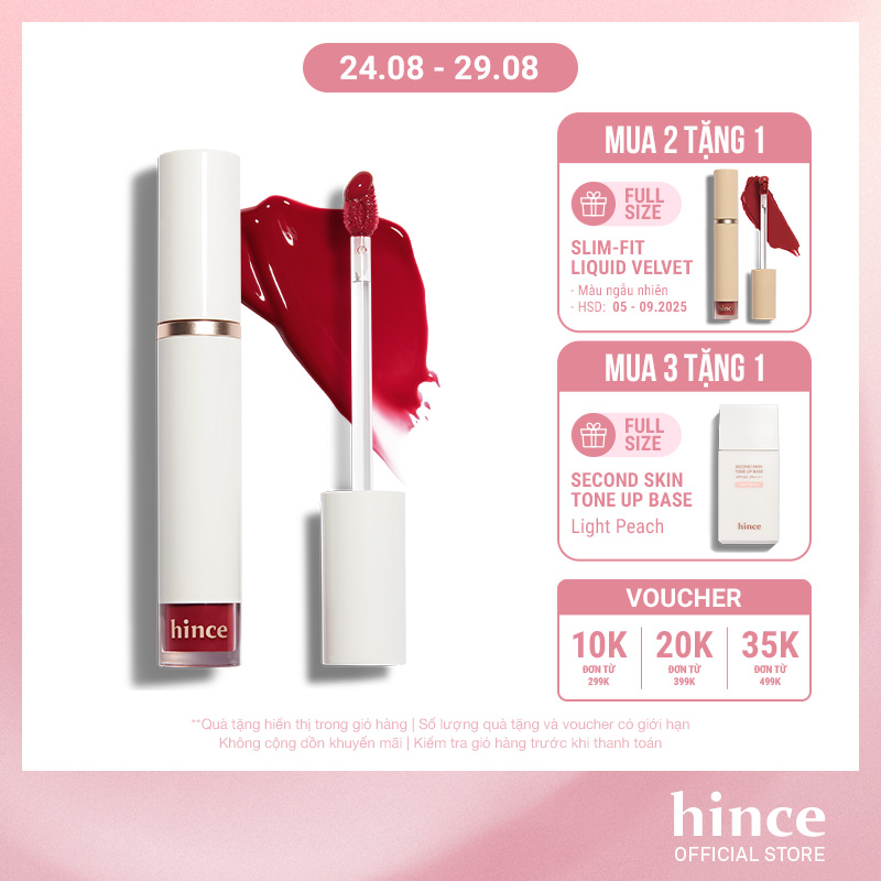 Son Tint Bóng hince Mood Enhancer Water Liquid Glow 4Ml