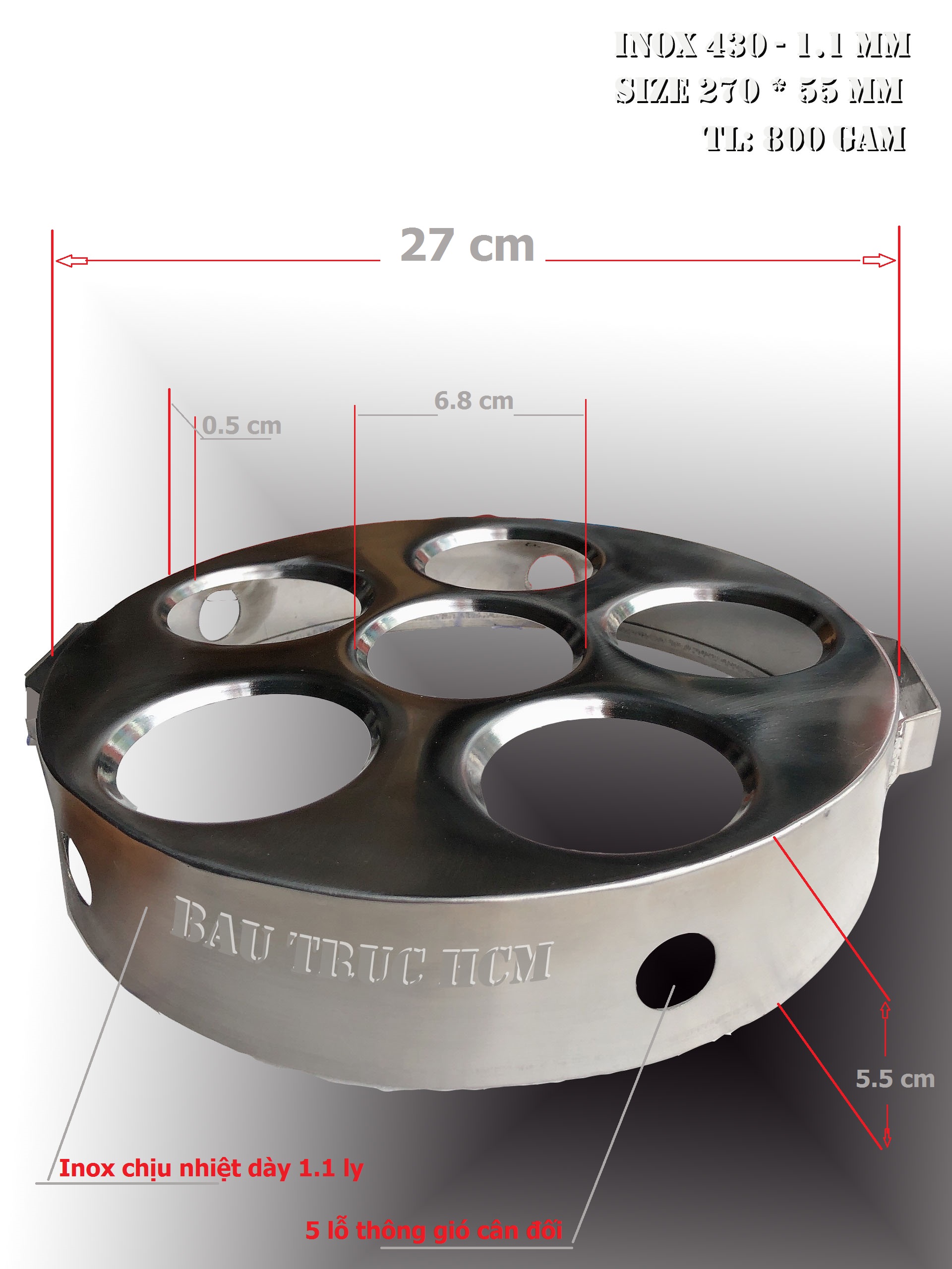 Khuôn bánh căn bánh khọt inox bếp ga bếp hồng ngoại