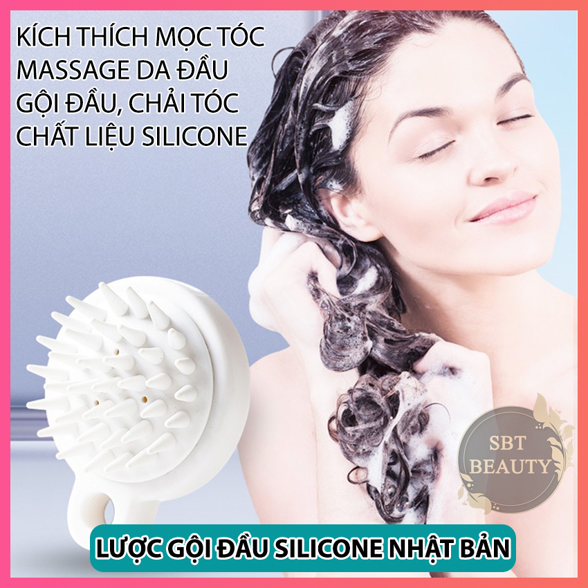 [Chải Cực Đã] Lược Gội Đầu Silicon Nhật Bản Nruji – Làm Sạch Da Đầu, Mát-xa Thư Giãn, Gỡ Tóc Bị Rối, Dùng Để Gội Đầu Khi Tắm Hoặc Chải Khô