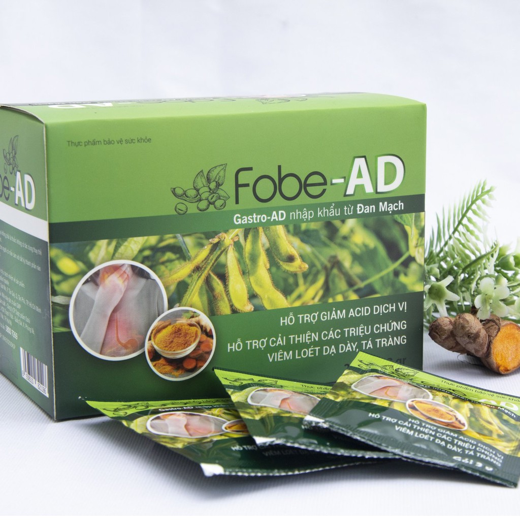 Gói uống Fobe AD Hỗ trợ giảm nhanh ợ nóng, giảm triệu chứng bệnh dạ dày