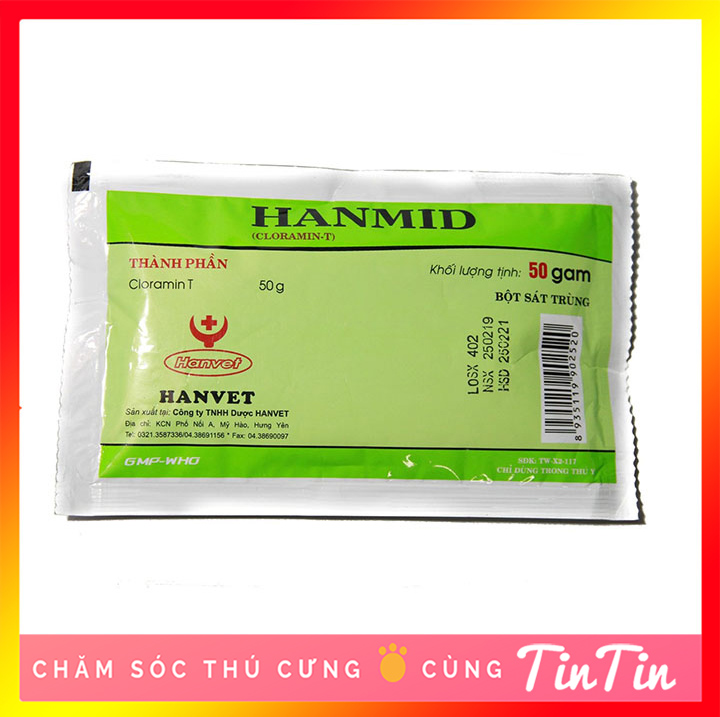 Bột vệ sinh sát trùng chuồng trại thú cưng HANMID