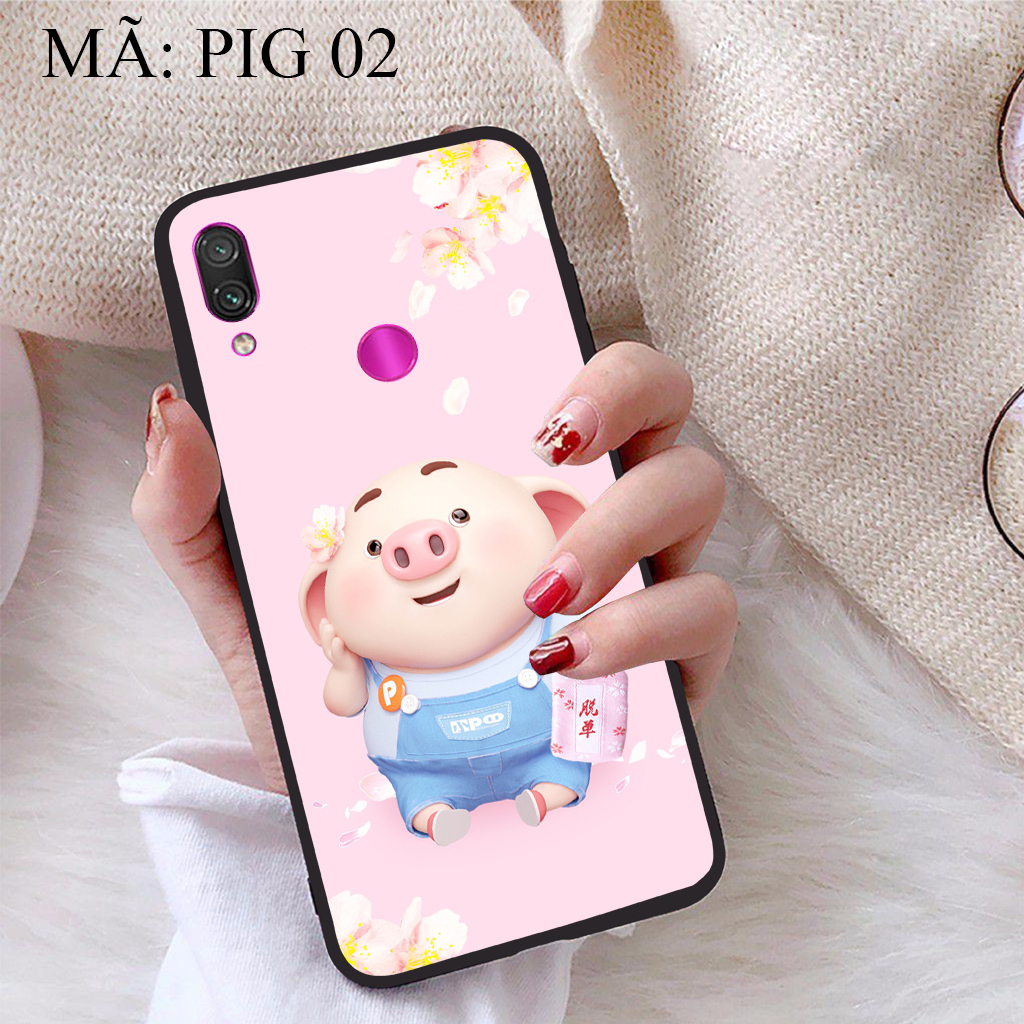 Ốp lưng iCase dành cho Xiaomi Redmi Note 7 viền dẻo TPU BST Pig Cute