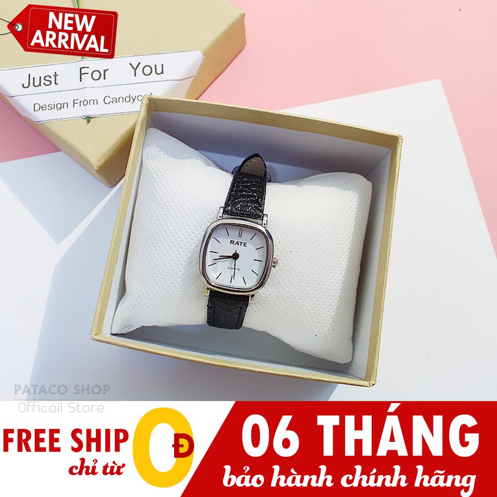 Đồng hồ nữ, Đồng hồ Rate R80, Đồng hồ thời trang, Mặt vuông, Dây da cao cấp, Kiểu dáng thanh lịch, Chống nước nhẹ, 6 tháng bảo hành
