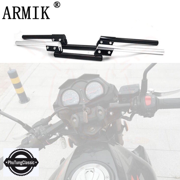 Ghi đông ba khúc- độ cafe racer, hàng đặc ruôtj, chắc chắn